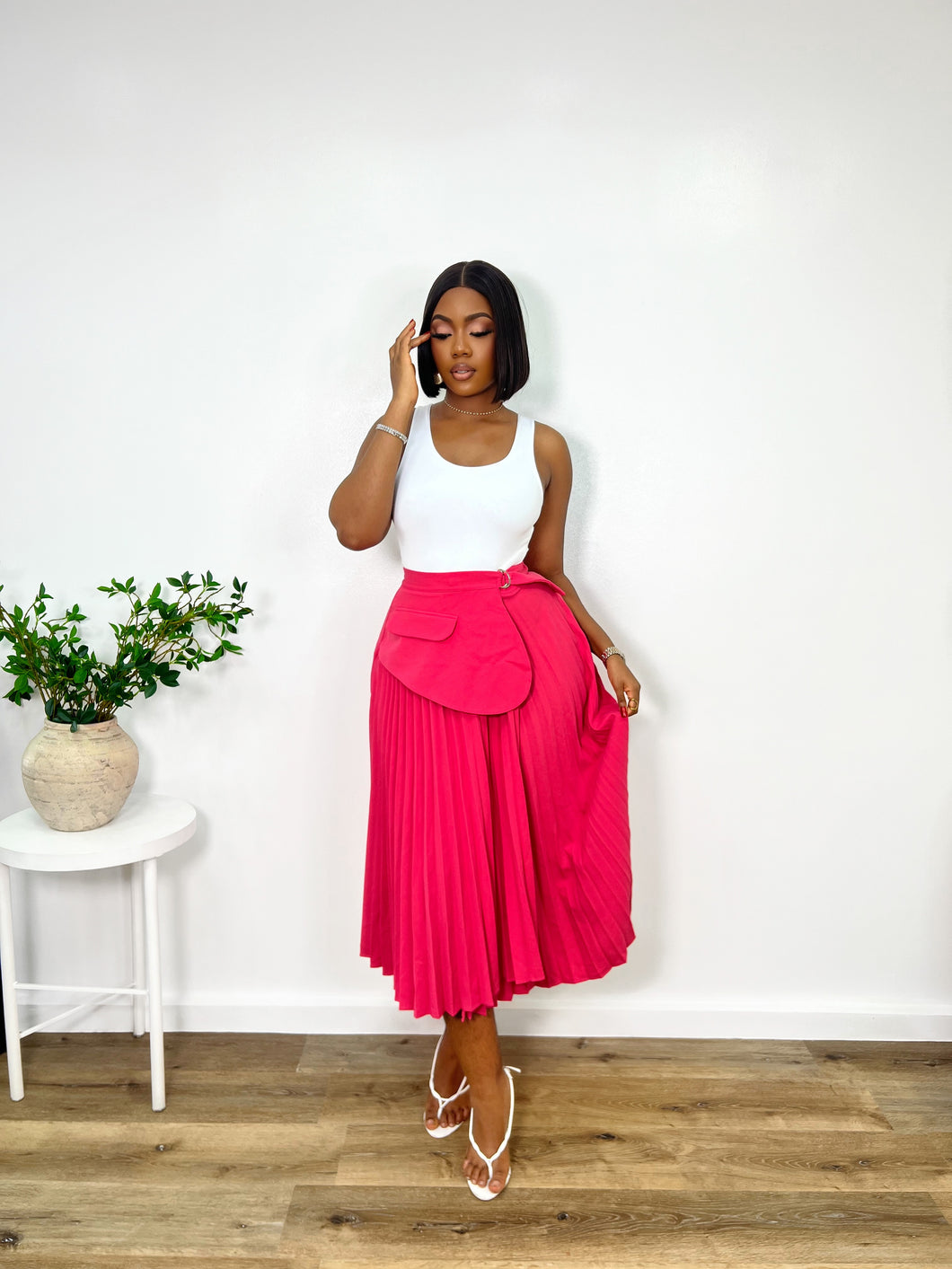 Pink Midi Skirt