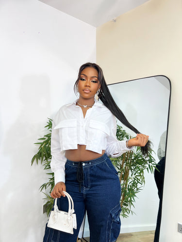 White Crop Shirt