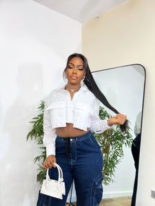 White Crop Shirt