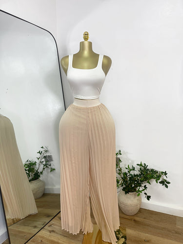 Nude pleated Trouser